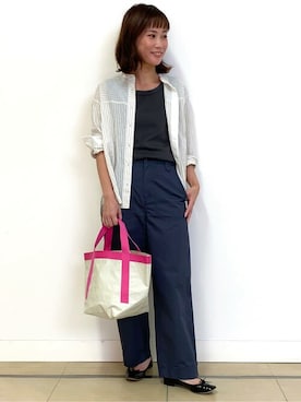 「アイテム（タンクトップ、グレー系）」を使った、numataさん（レディース・158cm）の夏コーディネート