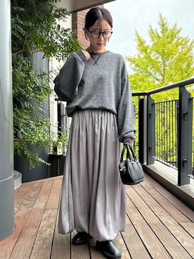 「ISOOK（アイスー）のアイテム（スウェット）」を使った、ISOOKさん（レディース・152cm）の冬コーディネート