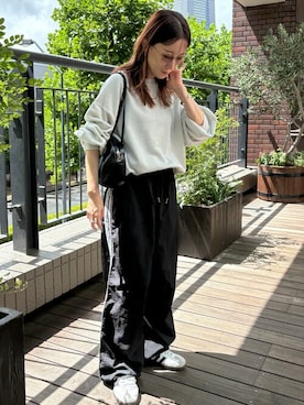 「ISOOK（アイスー）のアイテム（スウェット）」を使った、ISOOKさん（レディース・152cm）の冬コーディネート