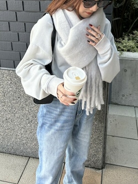 「ISOOK（アイスー）のアイテム（スウェット）」を使った、ISOOKさん（レディース・152cm）の冬コーディネート