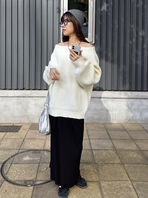 今季 45r ニットソーのバスク四角ボートネック（新品） 今季 45r ニットソーのバスク四角ボートネック（新品） ボート