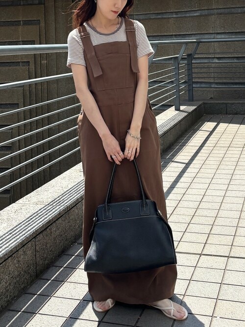 isook ジャンパースカート セール】コットンロングジャンパースカート（chiica original