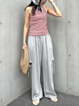 「ISOOK（アイスー）のアイテム」を使った、ISOOKさん（レディース・160cm）の夏コーディネート