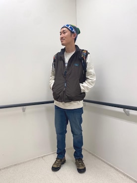 「L.L.Bean（エルエルビーン）のアイテム（その他アウター）」を使った、Muraさん（メンズ・178cm）の秋コーディネート