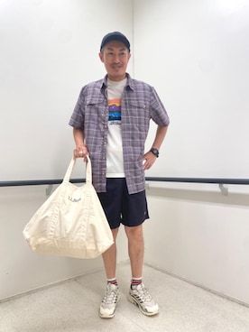 「アイテム（トートバッグ）」を使った、Muraさん（メンズ・178cm）の夏コーディネート