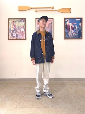 「L.L.Bean（エルエルビーン）のアイテム（帽子）」を使った、Muraさん（メンズ・178cm）の秋コーディネート