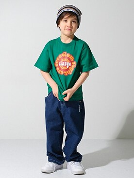 「ニットキャップ」｜「アイテム（キャップ）」を使った、X-girl STAGES・XLARGE KIDSさん（キッズ・113cm）の春コーディネート