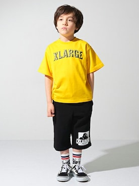 「XLARGE KIDS（エクストララージキッズ）のアイテム（ソックス/靴下）」を使った、X-girl STAGES・XLARGE KIDSさん（キッズ・113cm）の春コーディネート
