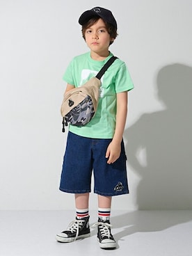 「XLARGE KIDS（エクストララージキッズ）のアイテム（ソックス/靴下）」を使った、X-girl STAGES・XLARGE KIDSさん（キッズ・113cm）の春コーディネート