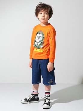 「XLARGE KIDS（エクストララージキッズ）のアイテム」を使った、X-girl STAGES・XLARGE KIDSさん（キッズ・113cm）の春コーディネート