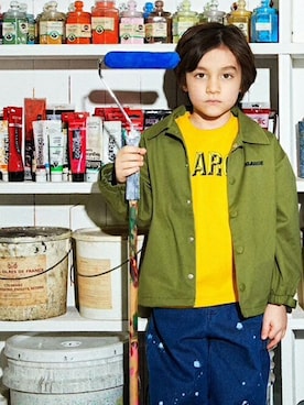 「半袖」｜「アイテム（その他アウター）」を使った、X-girl STAGES・XLARGE KIDSさん（キッズ・113cm）の春コーディネート