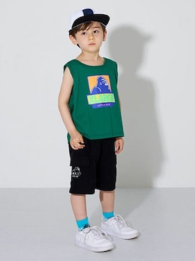 「XLARGE KIDS（エクストララージキッズ）のアイテム（ソックス/靴下）」を使った、X-girl STAGES・XLARGE KIDSさん（キッズ・108cm）の春コーディネート