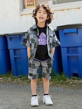 「XLARGE KIDS（エクストララージキッズ）のアイテム（ソックス/靴下）」を使った、X-girl STAGES・XLARGE KIDSさん（キッズ・113cm）の春コーディネート