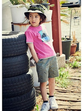 「XLARGE KIDS（エクストララージキッズ）のアイテム（ソックス/靴下）」を使った、X-girl STAGES・XLARGE KIDSさん（キッズ・113cm）の春コーディネート