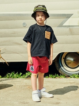 「XLARGE KIDS（エクストララージキッズ）のアイテム（ソックス/靴下）」を使った、X-girl STAGES・XLARGE KIDSさん（キッズ・113cm）の春コーディネート