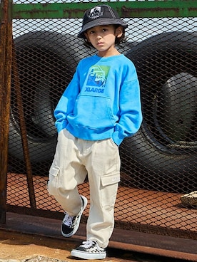 「XLARGE KIDS（エクストララージキッズ）のアイテム」を使った、X-girl STAGES・XLARGE KIDSさん（キッズ・110cm）の秋コーディネート