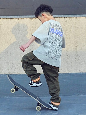 「XLARGE KIDS（エクストララージキッズ）のアイテム」を使った、X-girl STAGES・XLARGE KIDSさん（キッズ・110cm）の春コーディネート