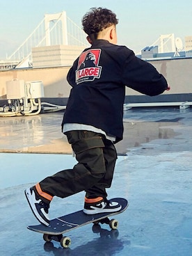 「XLARGE KIDS（エクストララージキッズ）のアイテム」を使った、X-girl STAGES・XLARGE KIDSさん（キッズ・110cm）の春コーディネート