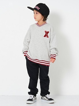 「XLARGE KIDS（エクストララージキッズ）のアイテム」を使った、X-girl STAGES・XLARGE KIDSさん（キッズ・109cm）の秋コーディネート