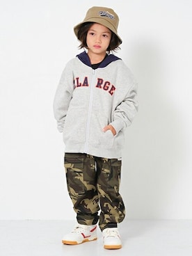 「ジップパーカ」｜X-girl STAGES・XLARGE KIDSさん（キッズ・109cm）の秋コーディネート