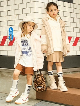「x-girl stages」｜「アイテム（ジャケット/アウター）」を使った、X-girl STAGES・XLARGE KIDSさん（キッズ・118cm）の秋コーディネート