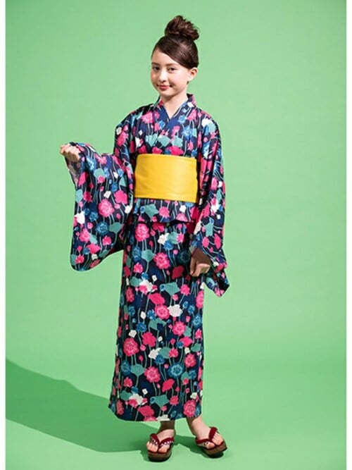 kate spade ケイトスペード　キッズ　浴衣　ワンピース　帯　花柄　１１０ kate spade ケイトスペード キッズ 浴衣 ワンピース 帯 花柄 110