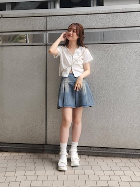 「アイテム（キャミソール）」を使った、マジェスティックレゴン池袋サンシャインシティ店スタッフさん（レディース・155cm）の春コーディネート