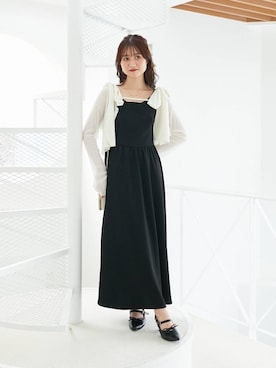 「アイテム（バレッタ/ヘアクリップ）」を使った、マジェスティックレゴン池袋サンシャインシティ店スタッフさん（レディース・155cm）の秋コーディネート