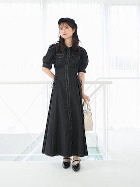 「アイテム（シャツワンピース）」を使った、マジェスティックレゴン池袋サンシャインシティ店スタッフさん（レディース・155cm）の秋コーディネート