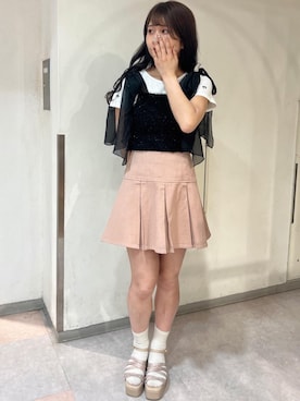 「アイテム（パンツ、ピンク系）」を使った、マジェスティックレゴン名古屋近鉄店スタッフさん（レディース・155cm）の夏コーディネート