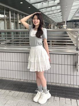 「ブルべ夏」｜マジェスティックレゴン名古屋近鉄店スタッフさん（レディース・150cm）の夏コーディネート