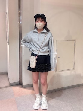 「ブルべ夏」｜「アイテム（帽子）」を使った、マジェスティックレゴン名古屋近鉄店スタッフさん（レディース・156cm）の冬コーディネート