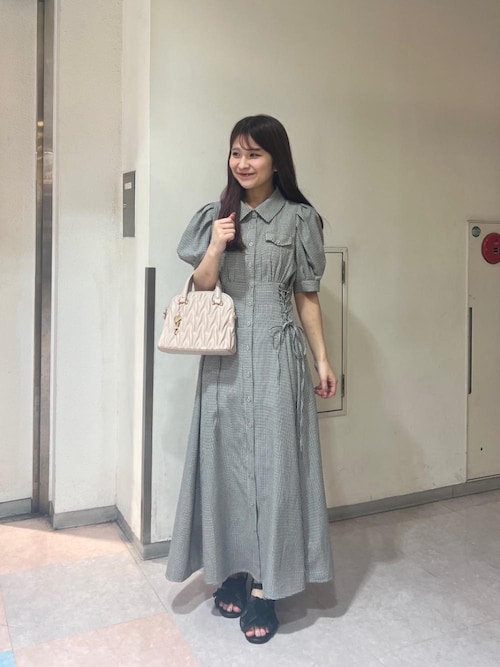 セール】【WEB限定XSサイズあり】サイドレースアップシャツワンピース