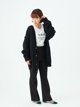 「アイテム（パンプス、グリーン系）」を使った、ayaさん（レディース・154cm）の秋コーディネート