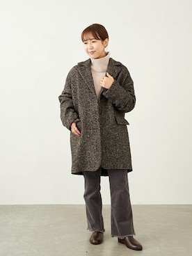 「アイテム（レインシューズ）」を使った、ayaさん（レディース・154cm）の秋コーディネート