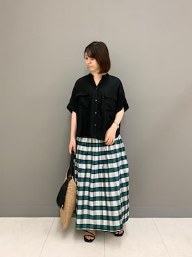 「お呼ばれ」｜「アイテム（スカート）」を使った、horiさん（レディース・153cm）の夏コーディネート