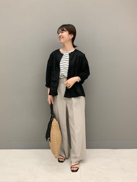 「お呼ばれ」｜「アイテム（その他アウター）」を使った、horiさん（レディース・153cm）の夏コーディネート