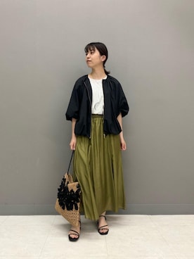 「お呼ばれ」｜「アイテム（ブルゾン）」を使った、horiさん（レディース・153cm）の夏コーディネート