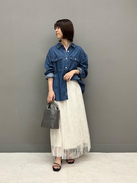「お呼ばれ」｜「アイテム（スカート）」を使った、horiさん（レディース・153cm）の夏コーディネート