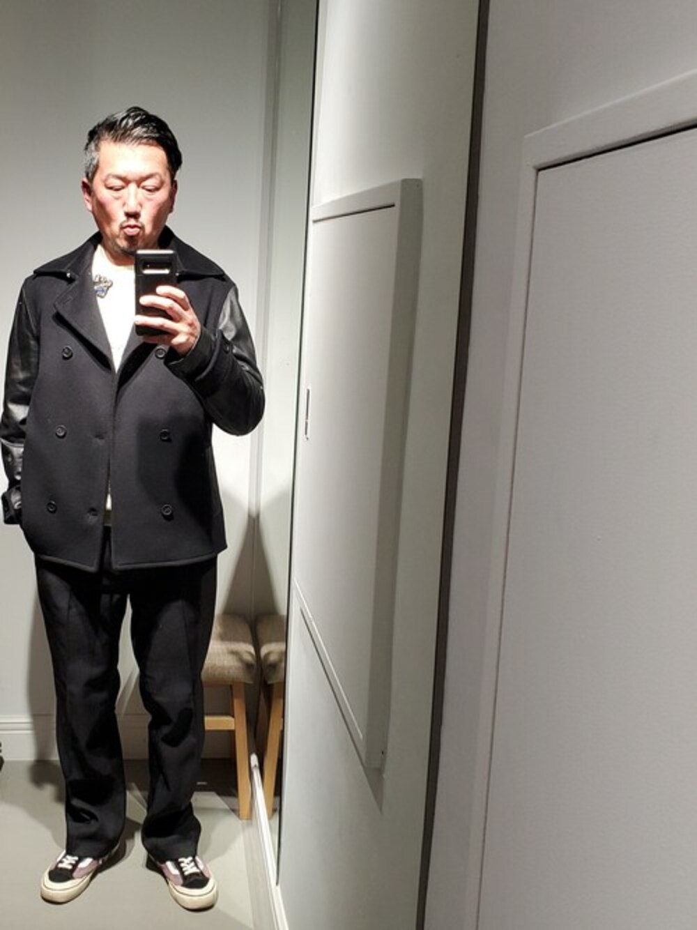 EMMETI 異素材ミックスピーコート ONLYARK-0-1056-blk-01.jpg