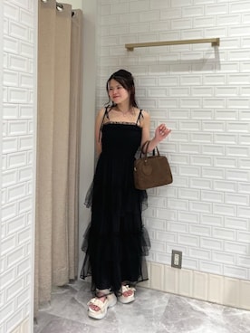 「アイテム（ボストンバッグ）」を使った、Rinaさん（レディース・150cm）の夏コーディネート