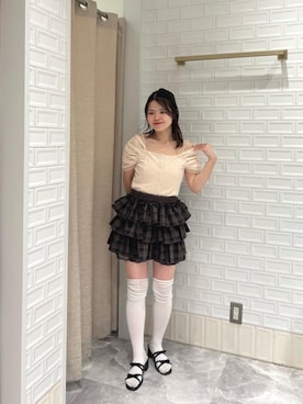 「骨格ウェーブ」｜「アイテム（スカート）」を使った、Rinaさん（レディース・150cm）の夏コーディネート
