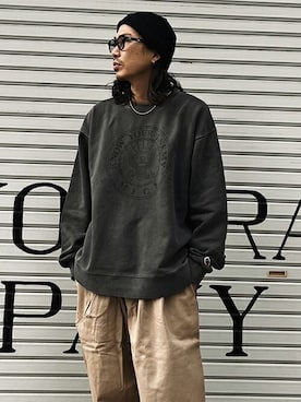 「コーディネート」｜「アイテム（スウェット）」を使った、MFC STORE 大阪さん（メンズ・170cm）の冬コーディネート
