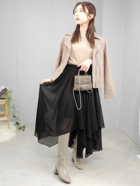 「minia（ミニア）のアイテム（リング）」を使った、miniaさん（レディース・160cm）の秋コーディネート