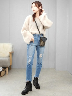 「minia（ミニア）のアイテム（アクセサリー）」を使った、miniaさん（レディース・160cm）の秋コーディネート