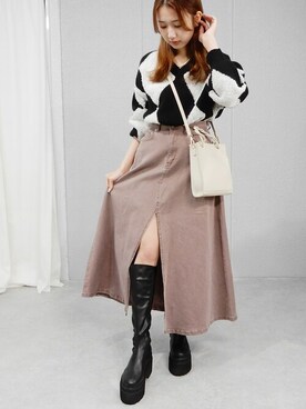 「minia（ミニア）のアイテム（アクセサリー）」を使った、miniaさん（レディース・158cm）の冬コーディネート