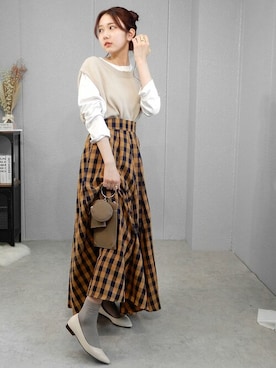 「minia（ミニア）のアイテム（アクセサリー）」を使った、miniaさん（レディース・158cm）の冬コーディネート