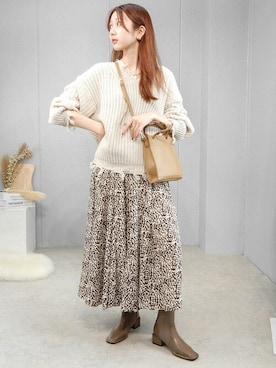 「minia（ミニア）のアイテム（アクセサリー）」を使った、miniaさん（レディース・158cm）の冬コーディネート