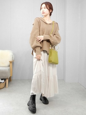 「minia（ミニア）のアイテム（アクセサリー）」を使った、miniaさん（レディース・158cm）の冬コーディネート