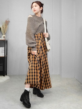 「minia（ミニア）のアイテム（アクセサリー）」を使った、miniaさん（レディース・158cm）の冬コーディネート